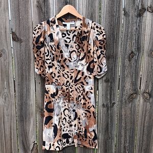 Diane Von Furstenburg DVF animal print silk dress - - 8